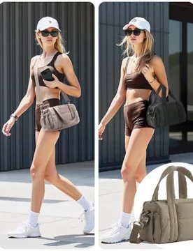 Pieza Mini bolso de gimnasio acolchado de 6L con bandolera, bolso de viaje esponjoso y compacto con correa desmontable, adecuado para fitness - Shein - FashionsVida