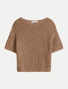 Marc O' Polo Kurzarm-Pullover Braun M