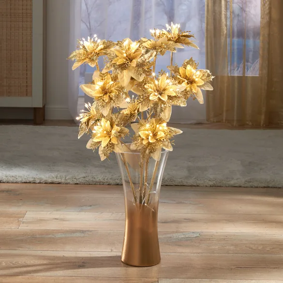 LED-Christsternzweige goldfarben 2er-Set - Eldo - FashionsVida