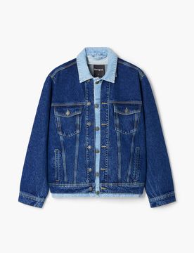 Chaqueta denim patchwork, Algodon, Azul, S