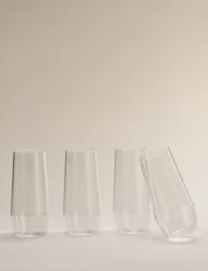 Set of 4 Angular Picnic Hi Ball Glasses