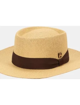 Sombrero gambler de papel en con cinta marrón - Aranda - FashionsVida