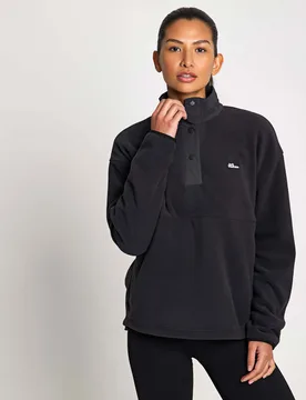 Sumetro Half Zip Fleece Jacket Black female - Jack Wolfskin - FashionsVida