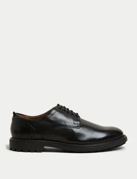 Wide Fit Heritage Leather Derby Shoes Black male - M&S - FashionsVida