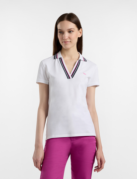 Harmont&blaine polo con scollo donna bianco