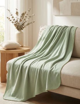 Coperta tinta unita - verde pallido