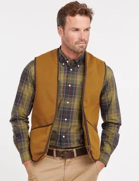 Gilet in pile color cammello con tasche a toppa - Barbour - FashionsVida