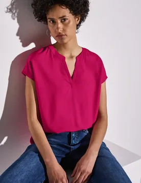 Bluse in Unifarbe female Pink - Street One - FashionsVida