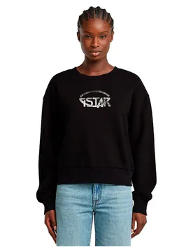 Felpa Logo Loose Dark Black XS - G-Star - FashionsVida