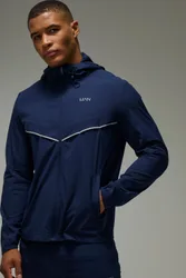 Mens Man Active Running Ripstop Vent Windbreaker - Navy Nylon - Size Medium