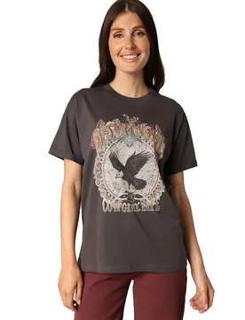 T-shirt à Manches Courtes States Charcoal M - Deeluxe - FashionsVida