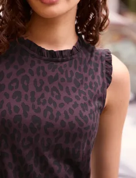 Street One Top mit Rundhals und Rüschendetails female Lila - Street One Studio - FashionsVida