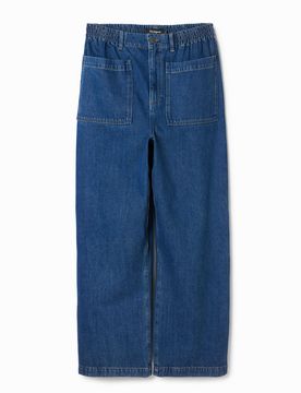Vaqueros largos bolsillos, Hombre, Algodon, Azul, S