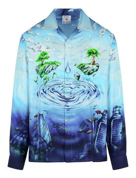 Casablanca Camicia di seta blu