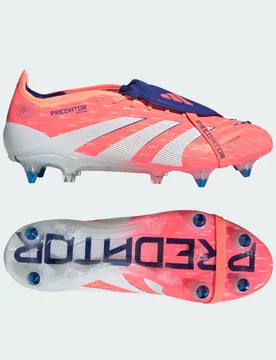 Scarpe da calcio Predator Elite Fold-Over Tongue Soft Ground 48 Signal Coral / Cloud White / Beam Orange - Adidas - FashionsVida