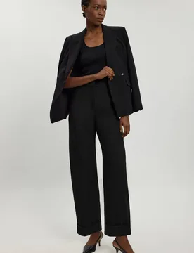 Women's Compact Stretch Tailored Barrel Leg Trouser in Black Size: 8 - Black - Size: 8 - Karen millen - FashionsVida