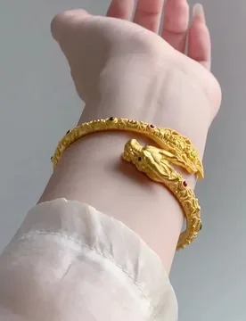 Luxury Gold Color Gems Stone Dragon Cuff Bangle Bracelet for Women New Year Animal Bangle Party Jewelry Gifts - Aliexpress - FashionsVida