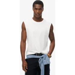 Camiseta de hombre sin mangas Essential en algodón orgánico con logo