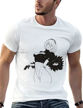 NieR:Automata 2B T-Shirt man t shirt designer t shirts for man cotton funny man t shirts for men T-shirt - Aliexpress - FashionsVida