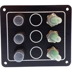 Ip65 Waterproof 3 Switches Panel Black 90 x 100 mm unisex
