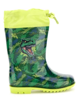 Stivali da pioggia verdi con coulisse e stampa T-Rex Dinosaur S8020193S02 27 - DINOSAURO - FashionsVida