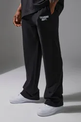 Mens Training Dept Loopback Straight Leg Fit Joggers - Black Cotton - Size X-Small