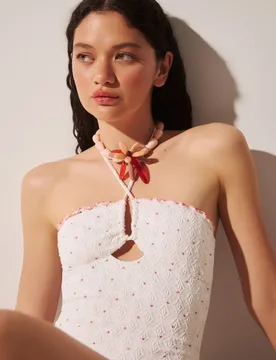 Bañador textura y topos de mujer - Easy Wear - FashionsVida