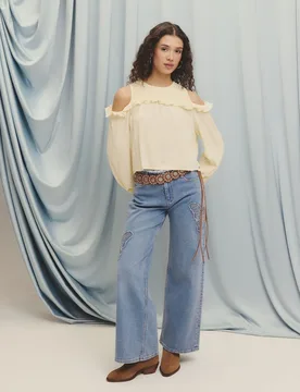 Pantalón recto liso de mujer - Green Coast - FashionsVida