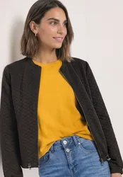 Jacke mit Rundhals und Struktur female Braun