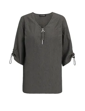 Blouse en lin marron 50 - Doris Streich - FashionsVida
