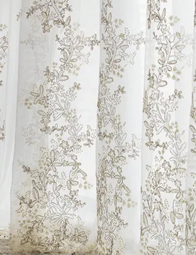 Pieza Cortina vintage francesa de lujo y romántica de encaje, panel de cortina translúcida bordada de alta gama para dormitorio, sala de estar, blan - Shein - FashionsVida