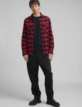 Camisa de hombre de manga larga a cuadros - Replay - FashionsVida