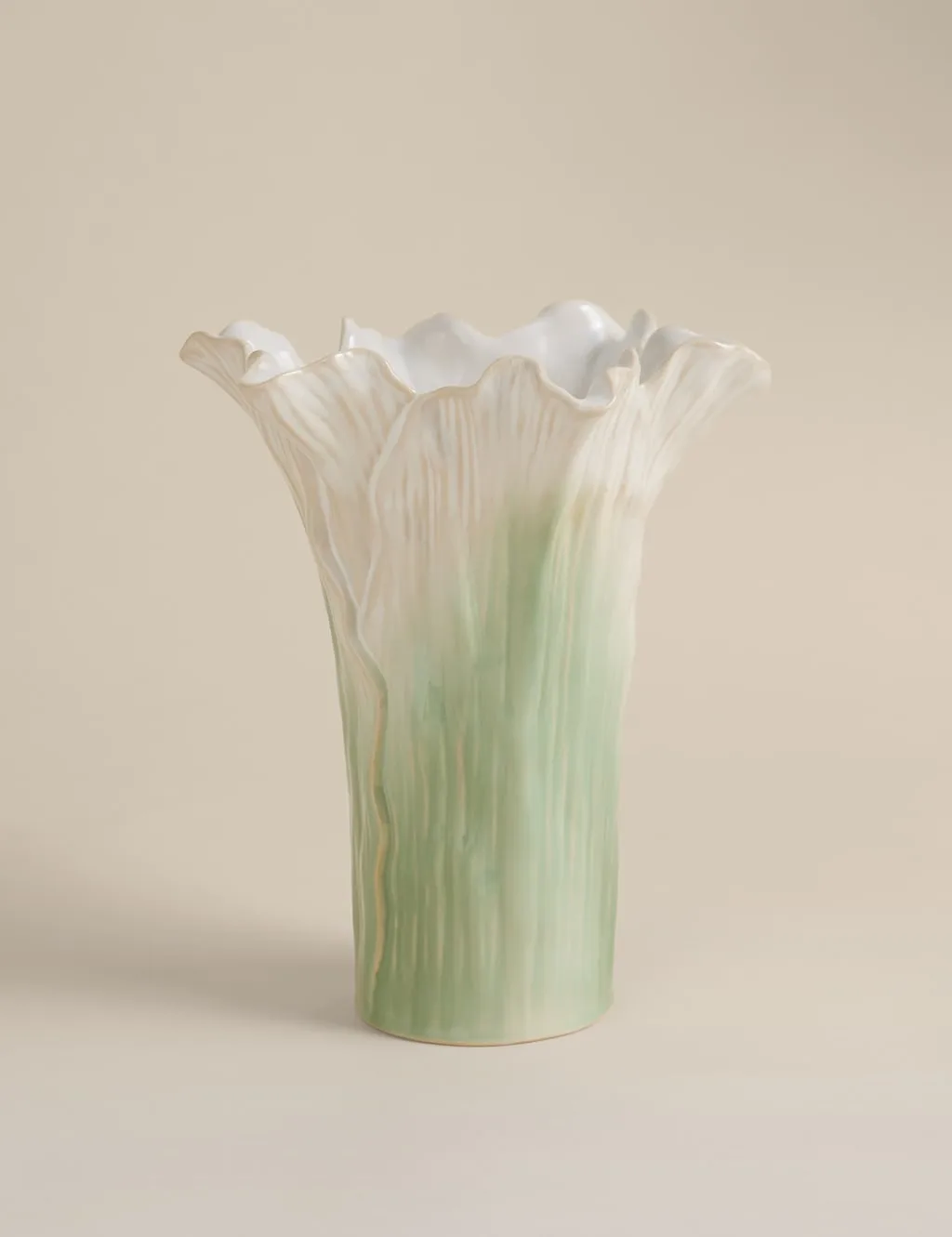 Handkerchief Petal Ceramic Vase Multi - M&S - FashionsVida