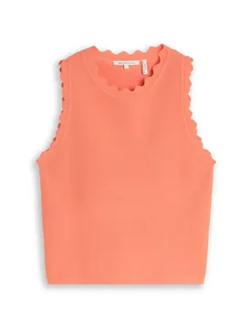 Knit top with wavy edges female
