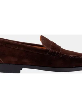 Zapato mocasín antifaz ante marron piso goma - 1901 - FashionsVida