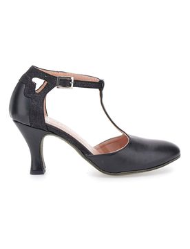 Scarpe nere con tacco e cinturino a T 6335 37