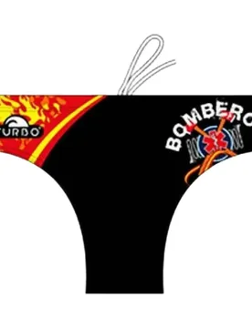Spain Firefighters Swimming Brief Black 5XL Men - TURBO - FashionsVida