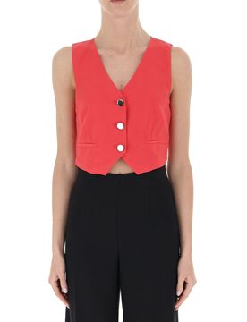 Gilet misto lino LIU JEANS ROSSO 44