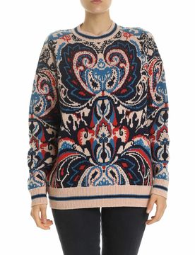 Pullover con motivo a contrasto