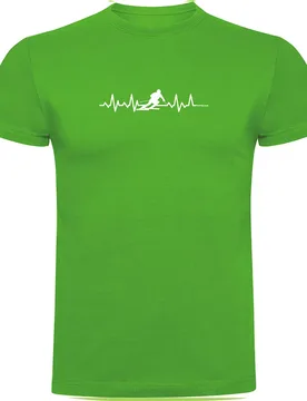 T-shirt à Manches Courtes Skiing Heartbeat Green M - Kruskis - FashionsVida