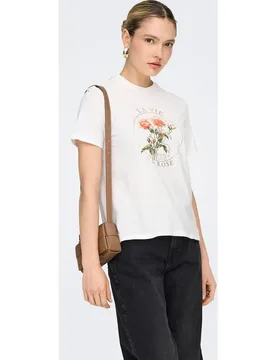 Camiseta de mujer de manga corta 100% algodón - Only - FashionsVida