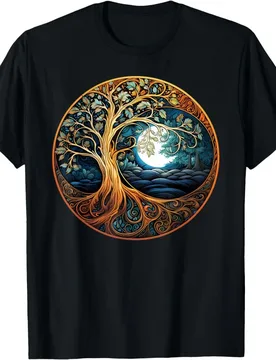 Yin Yang Tree of Life 100% cotton Walhalla 0413 Nordic Gift T-Shirt Celtic Runes Norse Myths Graphic clothes All size tops - Aliexpress - FashionsVida