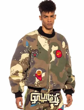 Blouson Bomber Glorified Camo Camo L Homme - Grimey - FashionsVida