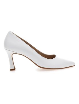Décolleté bianche con tacco a rocchetto 7053 39
