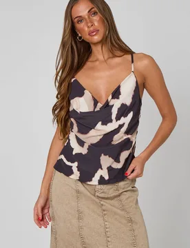 Women's Black Tort Cowl Cami Size: 16 - Multicolor - Size: 16 - Urban Bliss - FashionsVida