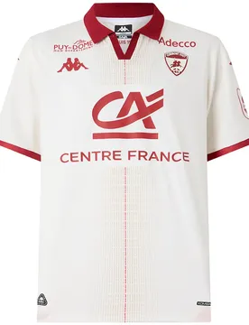 T-shirt à Manches Courtes Loin 2025-clermont White Whisper / Red Winery Sponsor 2XL
