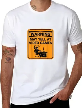 Warning May Yell at Video Games T-Shirt man t shirt graphic man t shirt designer T-Shirt - Aliexpress - FashionsVida