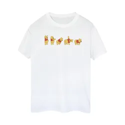 Womens/ladies Winnie The Pooh Stretching Cotton Boyfriend T-Shirt (White) - Size X-Large