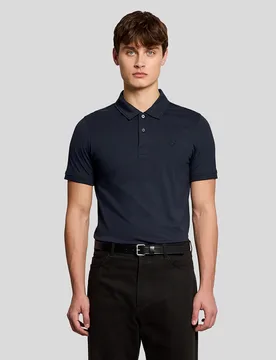 Men's Pintuck Cuff Polo Shirt in Navy - Lyle & Scott - FashionsVida
