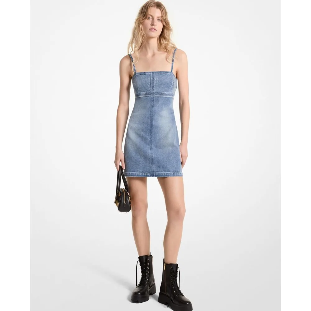 Vestido corto denim de tirantes - MICHAEL Michael Kors - FashionsVida